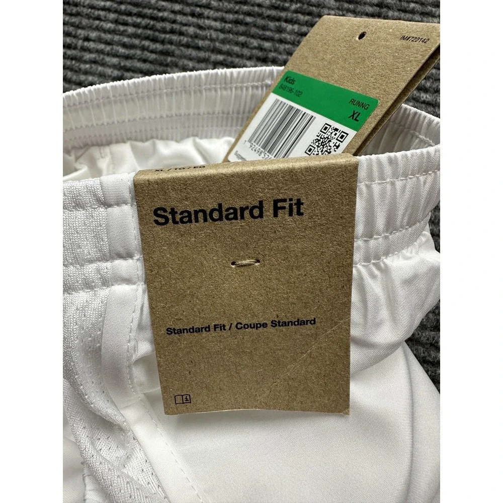 Nike Dri-FIT Running Shorts Kids XL White Standard Fit Athletic Gym Training New